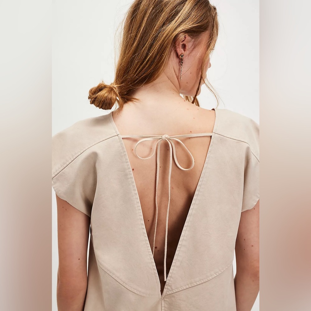 NWT New V-Back Free People Cream Dress Medium M - Picture 4 of 9